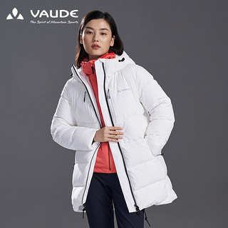 巍德（VAUDE）户外运动女中长款防水透湿保暖90鹅绒700蓬羽绒外套女VG2043212 VAUDE白 S