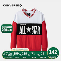 Converse 匡威儿童装 新款女童卫衣无帽秋季宽松上衣allstar套头潮牌针织衫中大童运动长袖 学院红 4(/4T(110CM)