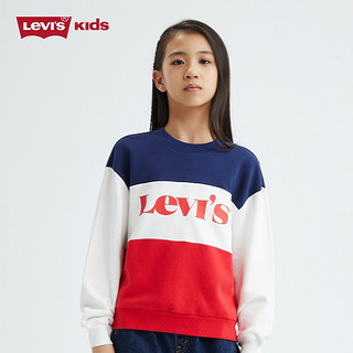 Levi's李维斯童装2021年春季新款儿童卫衣女小中大童套头长袖上衣    奶白  110scm(4)