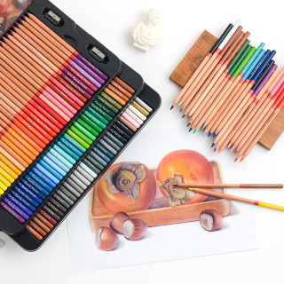色120色专业手绘涂色小学生儿童水溶性36色彩铅笔画画专用马克笔36色