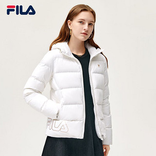 FILA 斐乐 官方 女士羽绒服2021冬季新款时尚潮流纯色连帽保暖外套