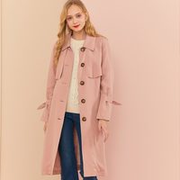 E·LAND 衣恋 女士中长款风衣 EEJT949C1M25