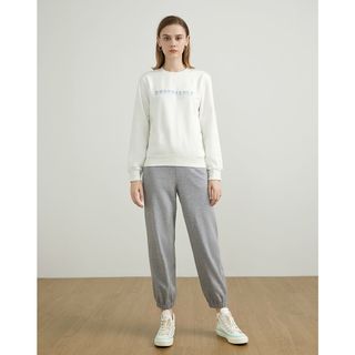 La Chapelle拉夏贝尔 印花卫衣女2021新款秋冬宽松圆领套头加绒女士卫衣