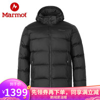 Marmot土拨鼠男羽绒服户外防风保暖700蓬鹅绒加厚保暖面包服带帽 山脉户外 曜石黑 M--欧码偏大