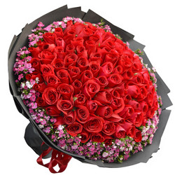 来一客 99朵红玫瑰生日花束元旦节鲜花速递同城配送全国表白求婚礼物