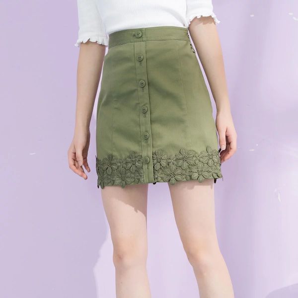 TEENIE WEENIE 女士刺绣高腰短裙 TTWH83701B49