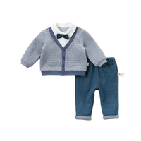 DAVE&BELLA 戴维贝拉 DB13360 男童套装 蓝灰格 120cm