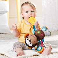 斯凯雷普 婴儿猴子玩具 Bandana 伙伴、牙胶玩具与多感官摇铃和纹理
