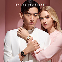 Daniel Wellington 情侣手表一对简约钢带欧美表礼盒装DW00100307+DW00100219