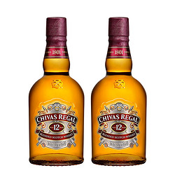 CHIVAS 芝华士 12年 苏格兰调和威士忌 进口洋酒 40度 500ml*2瓶 礼盒装