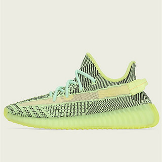 Adidas阿迪达斯男女鞋yeezy 350V2 boost 椰子侃爷黑天使反光鞋带跑步运动鞋 FW5191 黑绿天使 42