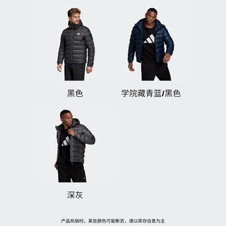 adidas 阿迪达斯 新款男装冬季户外防风连帽夹克运动外套棉服 GV5330 3S SDP BOS深灰 L