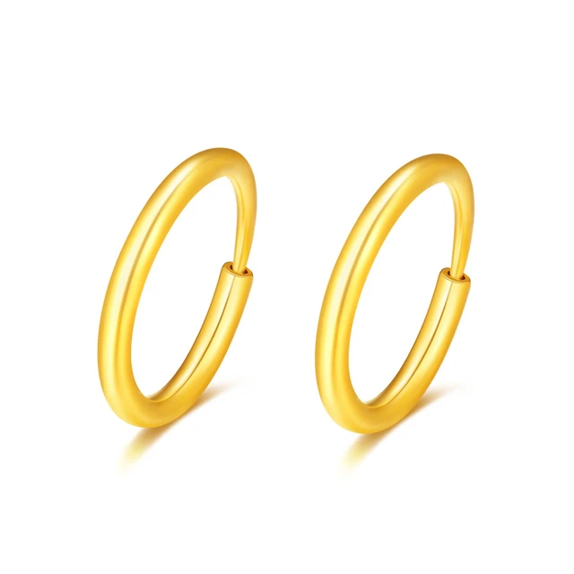 MOKINGRAN 梦金园 GHES006 素圈足金耳环