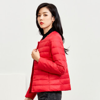 冰洁 BENGEN圆领轻薄羽绒服女短款2021年秋冬新款宽松简约纯色女士内胆潮