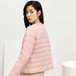 冰洁 BENGEN圆领轻薄羽绒服女短款2021年秋冬新款宽松简约纯色女士内胆潮