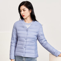 冰洁 BENGEN圆领轻薄羽绒服女短款2021年秋冬新款宽松简约纯色女士内胆潮