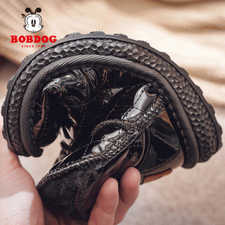BoBDoG巴布豆旗舰店官方旗舰女童雪地靴防水防滑2021冬季加绒儿童靴子女