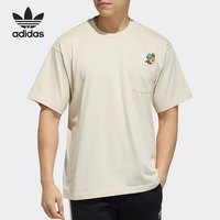 Adidas/阿迪达斯正品三叶草小蜜蜂系列印花宽松休闲运动T恤HB6860