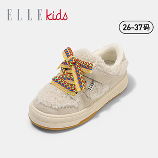 ELLE kids童鞋女童运动鞋加绒冬季2021新款板鞋冬款棉鞋儿童鞋子