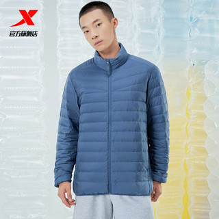 特步羽绒服男轻薄款2021冬季新款官方正品男装棉衣保暖立领外套