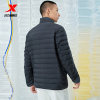 特步羽绒服男轻薄款2021冬季新款官方正品男装棉衣保暖立领外套