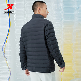 特步羽绒服男轻薄款2021冬季新款官方正品男装棉衣保暖立领外套