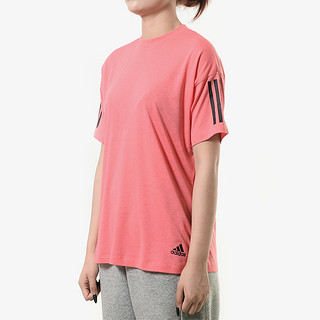 Adidas/阿迪达斯正品女装2019夏季新款圆领休闲运动服上衣 DU0012