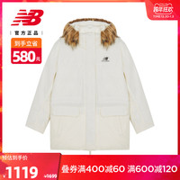 New Balance NB官方21新款秋冬季毛领连帽羽绒服女中长款AWJ13340