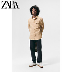 ZARA [折扣季]男装 口袋饰法兰绒休闲翻领衬衫 07545372707