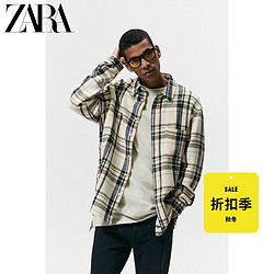 ZARA [折扣季]男装 格子纹理针织衬衫式夹克外套 03057838066