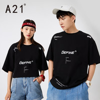 A21夏季2021新款男装 宽松短袖机能T恤衫男士潮牌上衣新疆棉tee