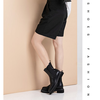 ORTR女鞋切尔西靴英伦风靴子2021新款秋季女款时尚显瘦大码烟筒靴 37 白色