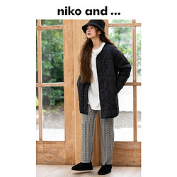 niko and ... niko and...外套女2021冬季新款纯色低领中长款休闲棉服 957823