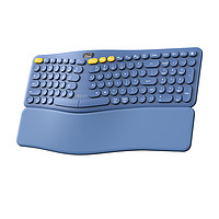DeLUX 多彩 GM903 101键 2.4G蓝牙 双模无线薄膜键盘 蓝色 无光