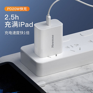 Newmine 纽曼 iPad充电器套装PD快充用于苹果平板ipadAir4Pro11/12.9/2020款华为小米双头Type-c数据充电线