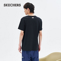 SKECHERS 斯凯奇 Skechers斯凯奇2021年新款夏季运动短袖T恤男生半袖宽松休闲潮流