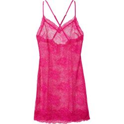 性感睡裙_victorias secret 维多利亚的秘密 半透明性感花漾蕾丝交叉