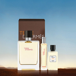 HERMÈS 爱马仕 男士香水礼盒装 (大地EDT100ml+15ml+沐浴露40ml)