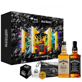 杰克丹尼 “精彩每一刻”甄选礼盒 经典黑标威士忌700ml+蜂蜜味力娇酒700ml