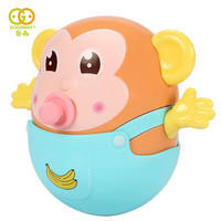 谷雨婴儿玩具咬胶萌猴不倒翁清爽蓝不倒猴幼儿女孩男孩早教安抚牙咬宝宝可啃咬玩具 清爽蓝萌猴不倒翁