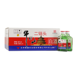 88vipniulanshan牛栏山二锅头小扁二绿瓶白酒46度100ml24瓶整箱装