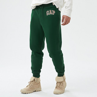 Gap男女同款碳素软磨卫裤抓绒运动裤618882 秋季新款裤子 XXS 绿色