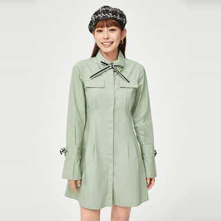 A21早秋学院风衬衫裙女2021显瘦a字短裙连衣裙