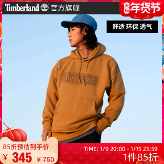 Timberland添柏岚官方男装卫衣21秋冬新款休闲宽松印花连帽|A2A1F 尺码宽松版型，建议选小一码，可参考尺码试穿报告 A2A1FG94/里昂蓝色