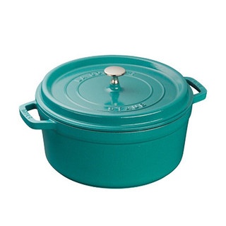 staub 珐宝 Staub 法国进口珐琅锅铸铁锅 薄荷绿22cm汤锅炖锅煮锅 双耳煲汤锅烹饪锅具 40501-430