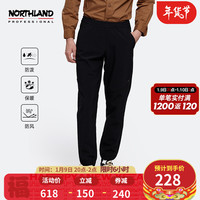 诺诗兰秋冬户外男士软壳裤防风保暖长毛绒徒步旅行风雪长裤 香槟棕色41E-束脚 175/L 165/S 纯黑色41E-束脚