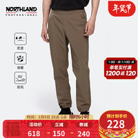 诺诗兰秋冬户外男士软壳裤防风保暖长毛绒徒步旅行风雪长裤 香槟棕色41E-束脚 175/L 170/M 香槟棕色41E-束脚