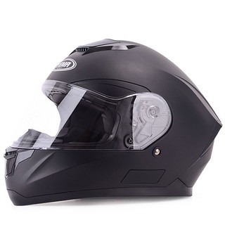 YEMA 野马 3C认证831摩托车头盔男机车全盔个性酷全覆式安全帽 四季通用 均码 亚黑