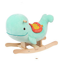 Bile 比乐 B.）摇摇马儿童木质毛绒摇椅玩具大号周岁礼物18个月摇摇鲸鱼