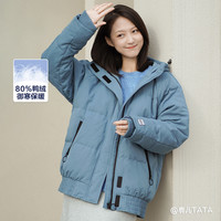 Gap女装简约连帽羽绒服 秋冬新款面包服宽松短款外套女
